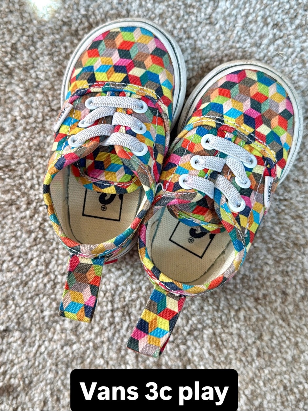 Vans Rainbow Multicolor 3d geometric check Canvas Sneakers